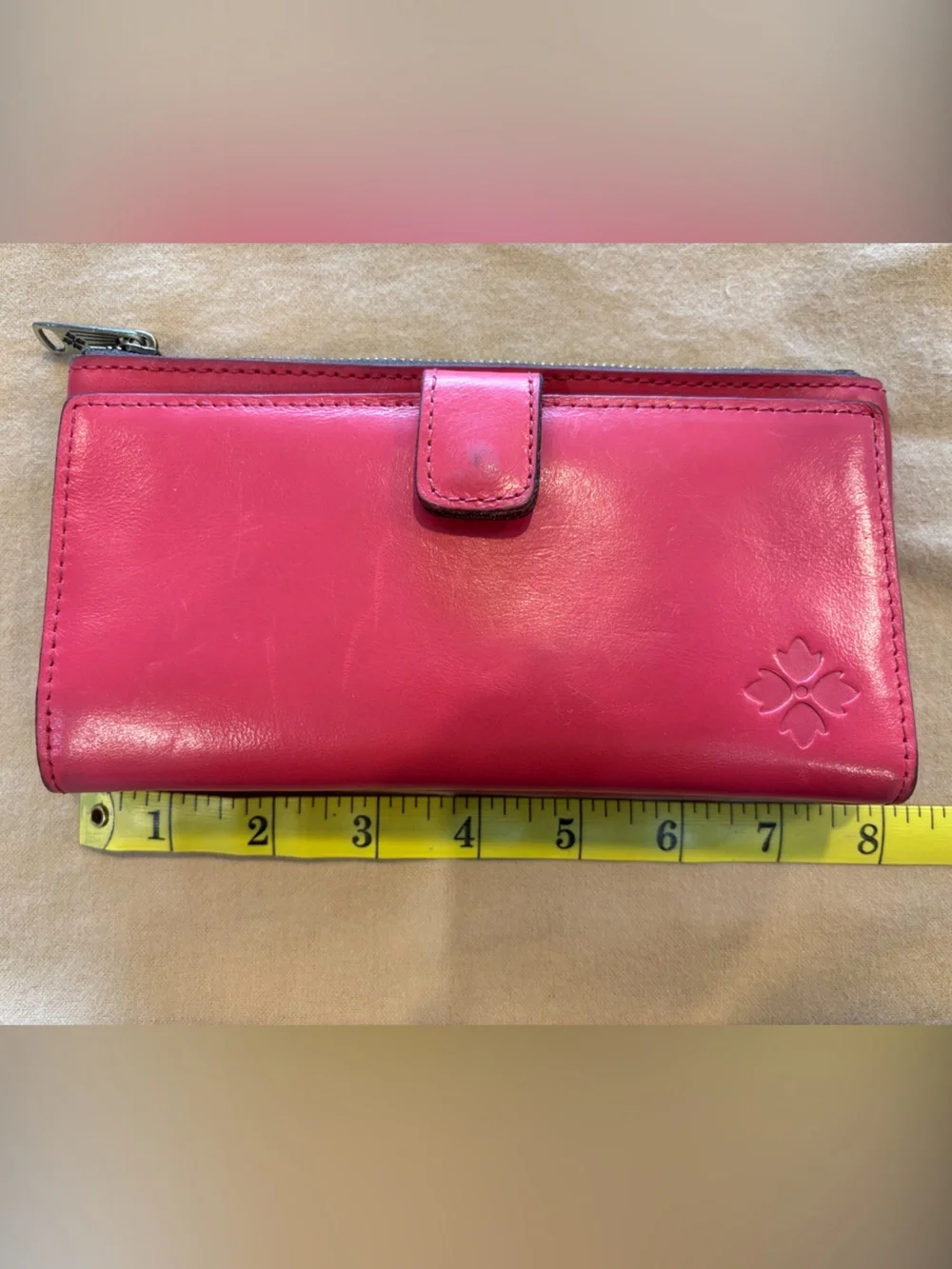 Patricia Nash Pink Leather Continental Wallet with Zip and Snap